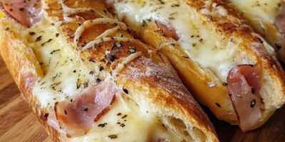 Découvrez la Recette Inratable de Baguettes Fourrées au Jambon et à la Mozzarella : un Délice Croustillant et Savoureux !