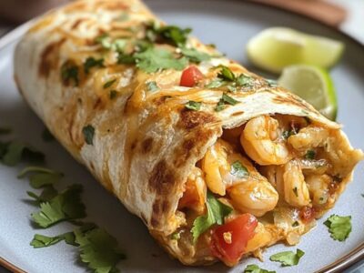 Découvrez le secret d’un Repas Rapide et Délicieux : Burrito aux Crevettes Explosives de Saveurs