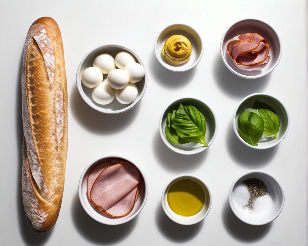 ingredients-de-la-recette-baguettes-jambon-mozzarella