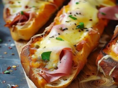 Baguettes Savoureuses au Jambon & Mozza