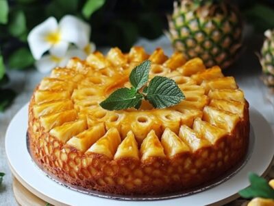 Recette Cake à l’ananas irrésistible : savourez ce délice exotique avec une crème fouettée onctueuse!