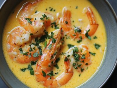 Recette Exotique : Blanquette de Crevettes, Potiron et Crème de Coco, un Festin Crémeux pour les Amateurs de Fruits de Mer !