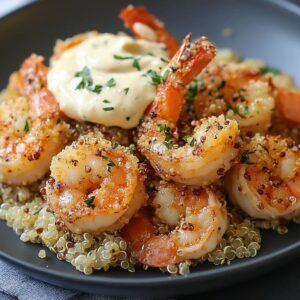 Crevettes Quinoa Parmesan