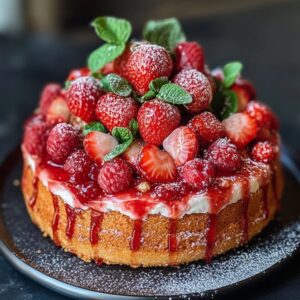 Gâteau Fraise Croustillant