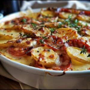 Gratin Chorizo Tomates