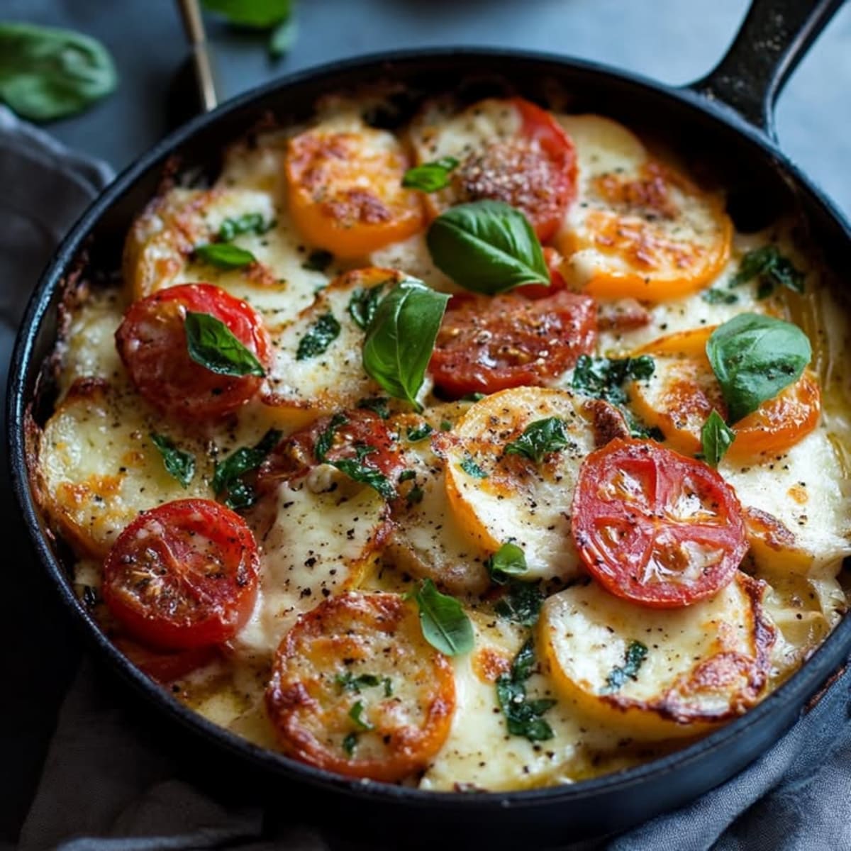 Gratin de tomates à la mozzarella