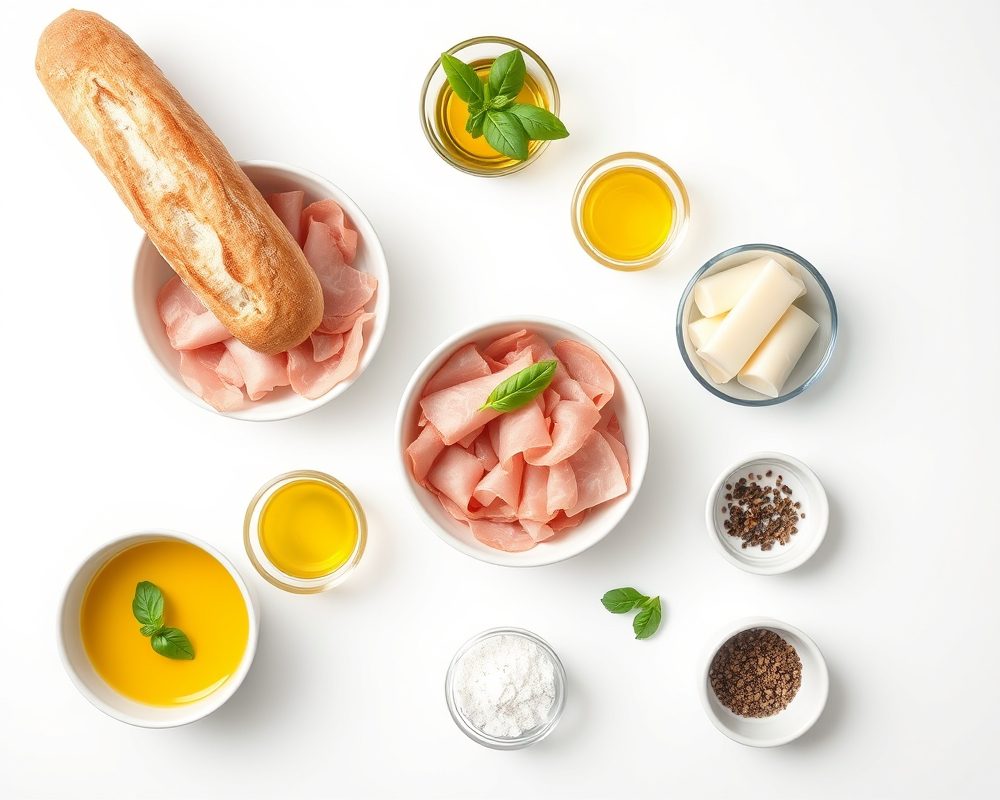 ingredients-de-la-recette-baguettes-jambon-mozzarella