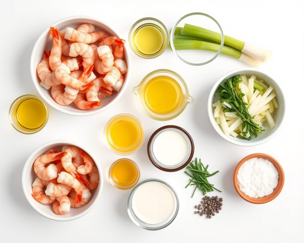 ingredients-de-la-recette-crevettes-poireaux-gourmet