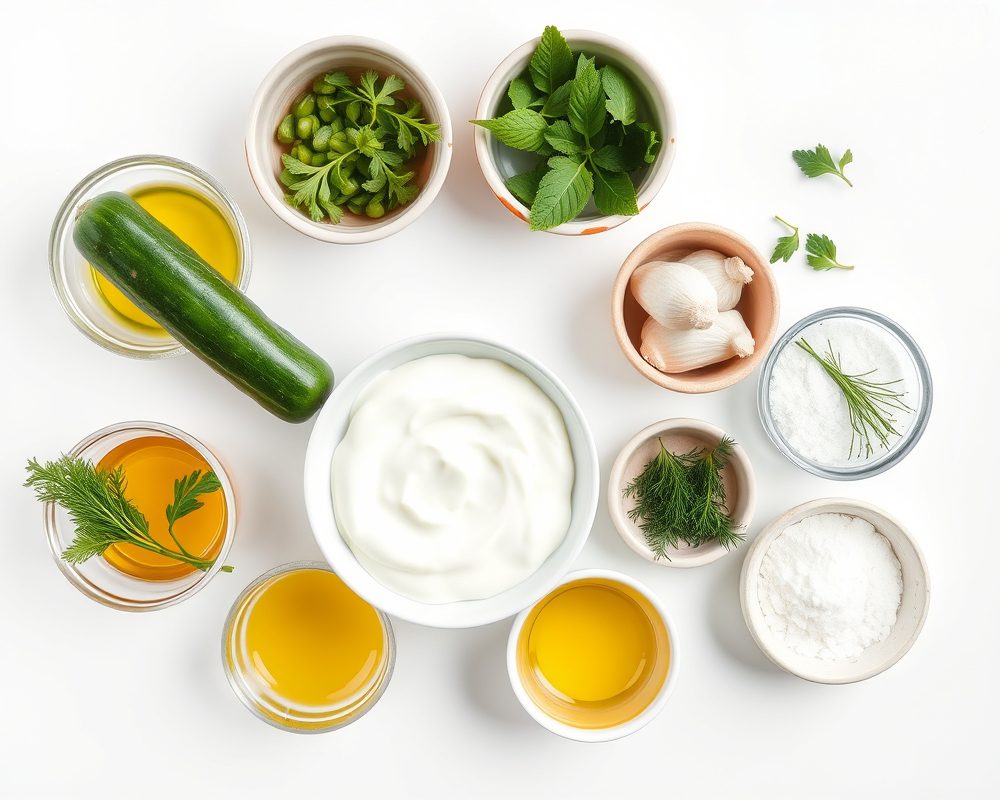 ingredients-de-la-recette-tzatziki-frais-authentique