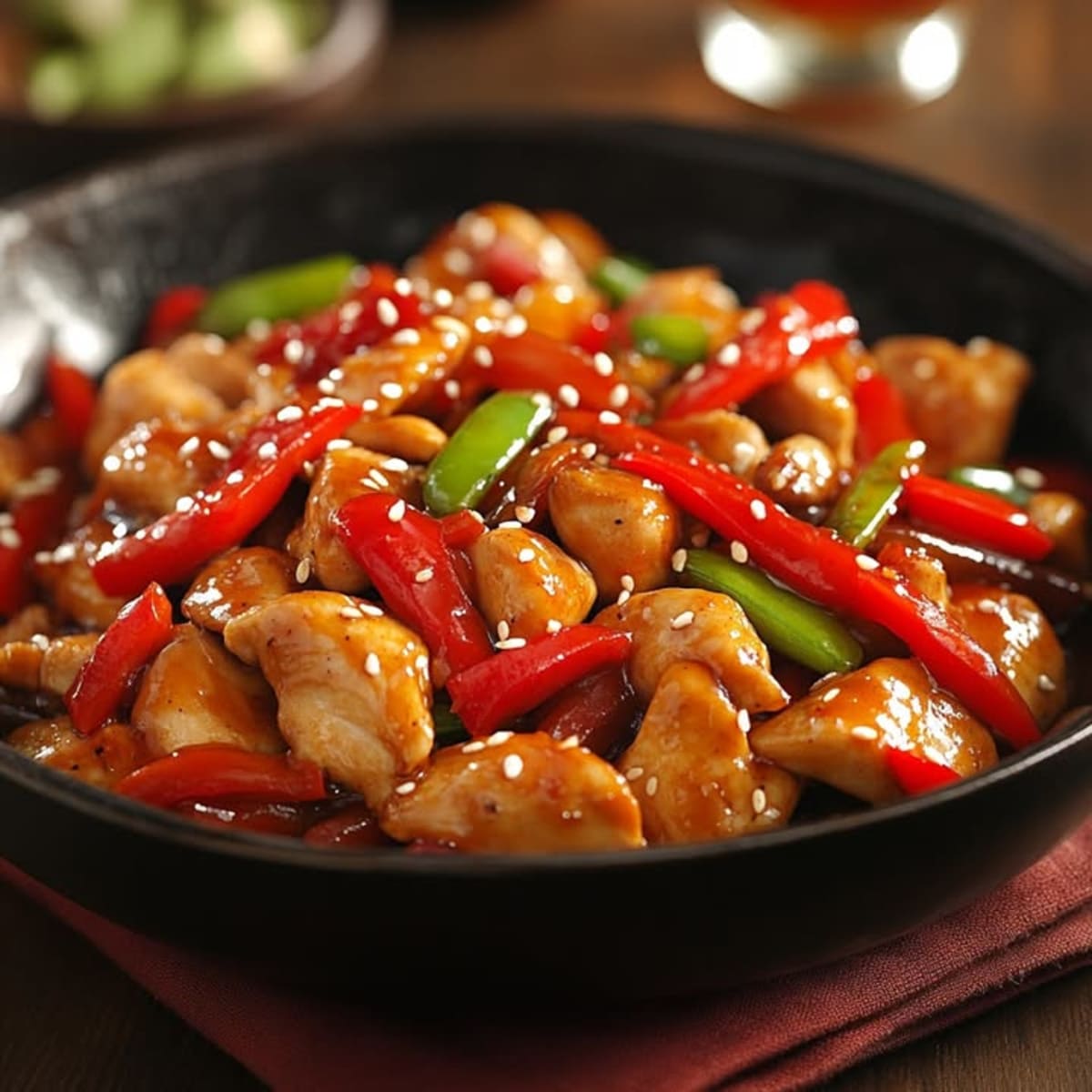 Poulet Poivrons Wok