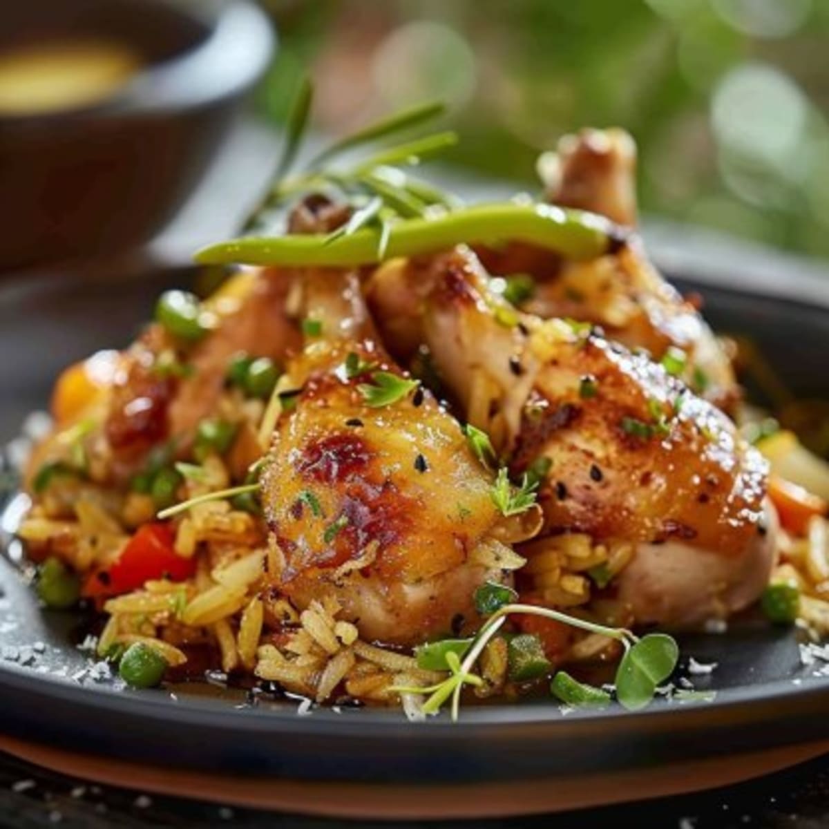 Riz Frit Ail-Poulet