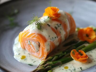 Roulade de Saumon Fumé à la Sauce Crémeuse : Un Festin Gourmet pour les Sens