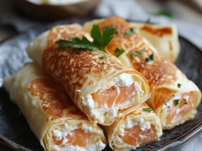 Rouleaux de tortilla au saumon et crème fraîche : une explosion de saveurs irrésistible à déguster !