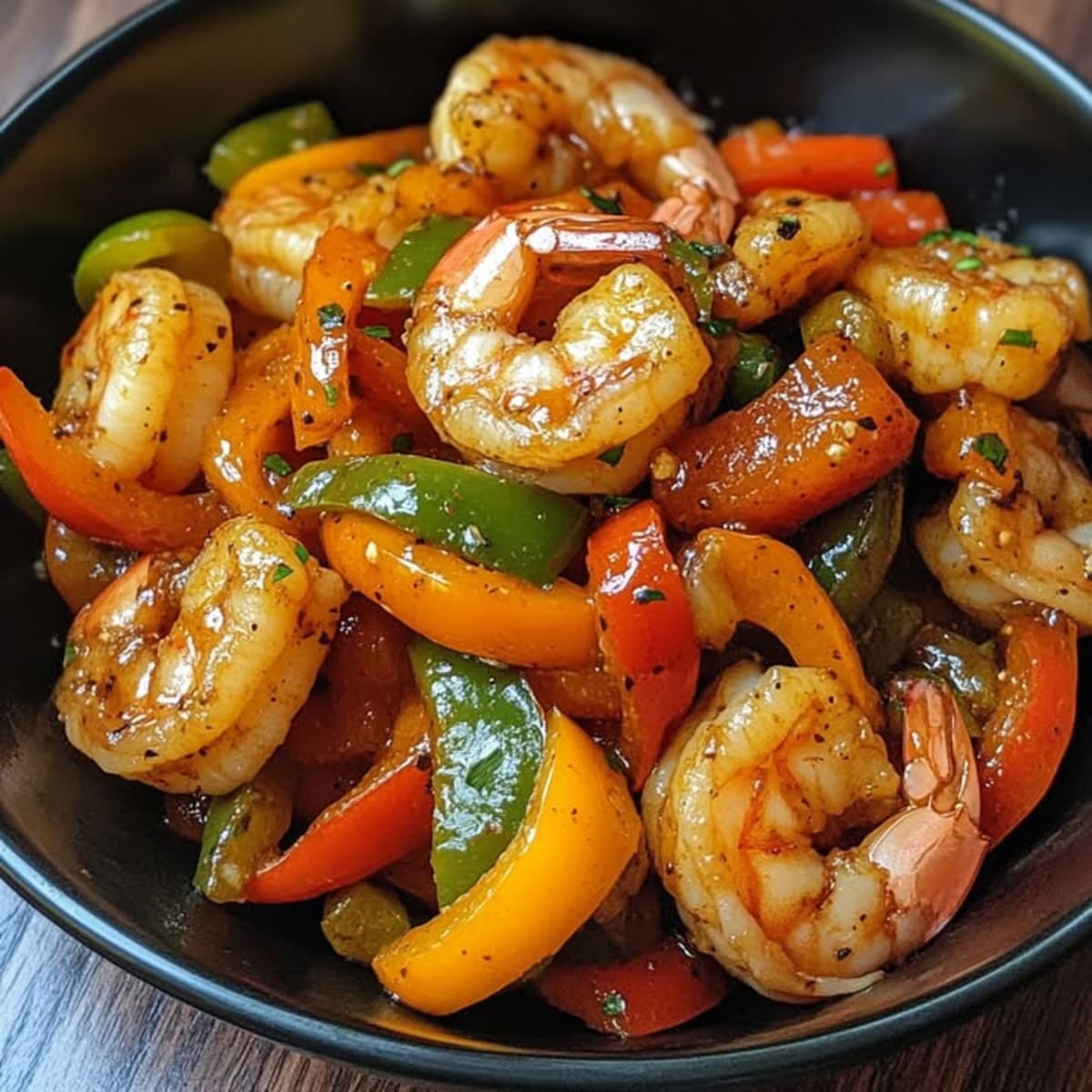 Sauté Crevettes Poivrons