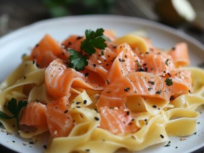 Tagliatelles aux Poireaux et Saumon : Découvrez ce Plat Gourmand et Réconfortant pour une Explosion de Saveurs