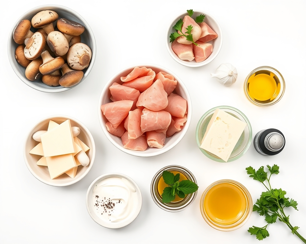 ingredients-de-la-recette-champignons-jambon-comte