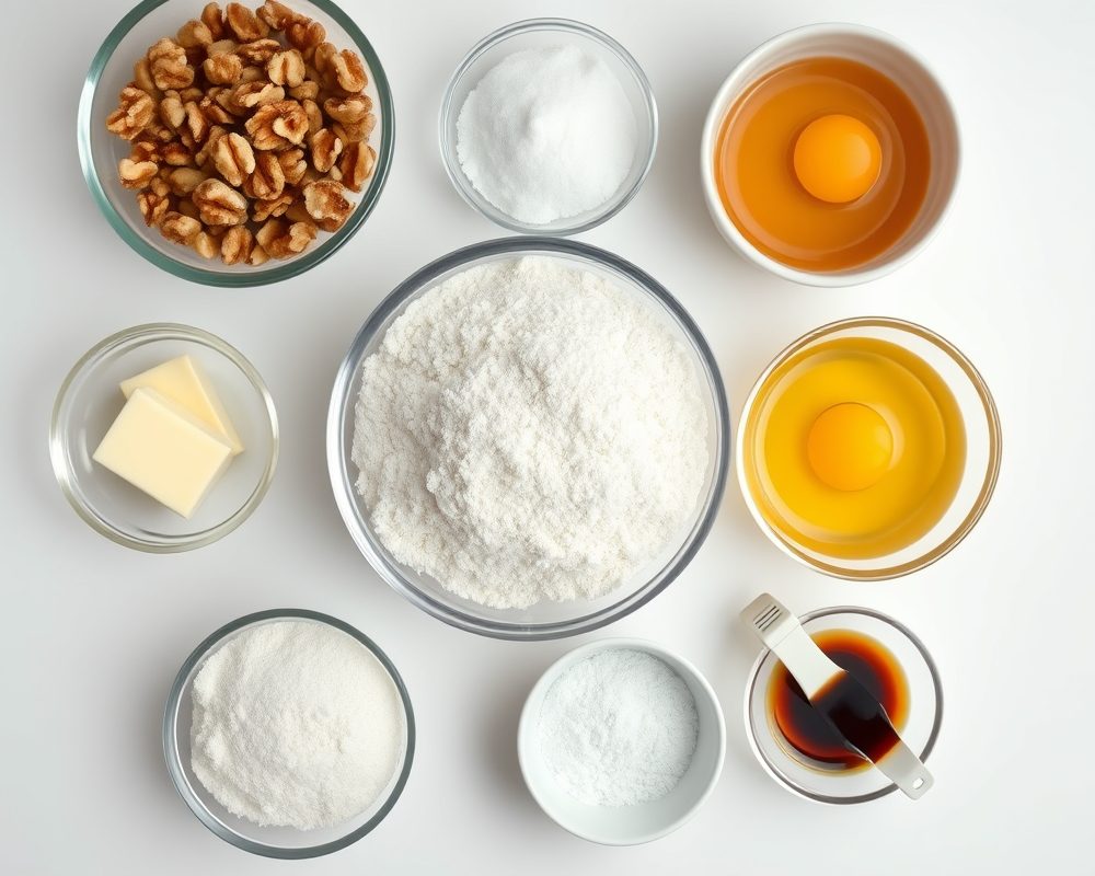 ingredients-de-la-recette-gateau-noix-moelleux