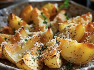 Délicieuses Pommes de Terre Ail-Parmesan !