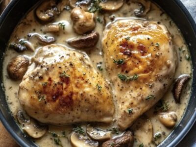 Délicieux Poulet au Porto et Champignons