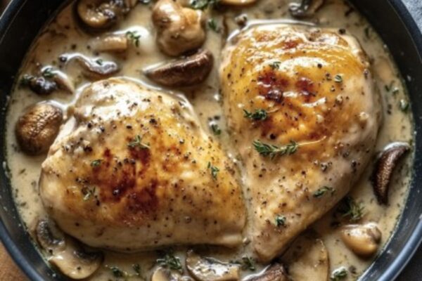 Délicieux Poulet au Porto et Champignons