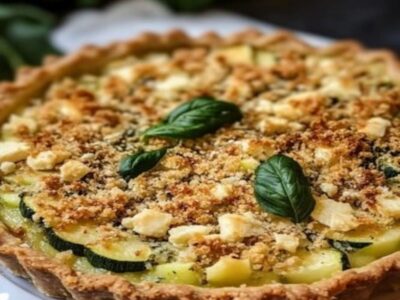 Délicieuse Tarte Crumble Courgette & Roquefort