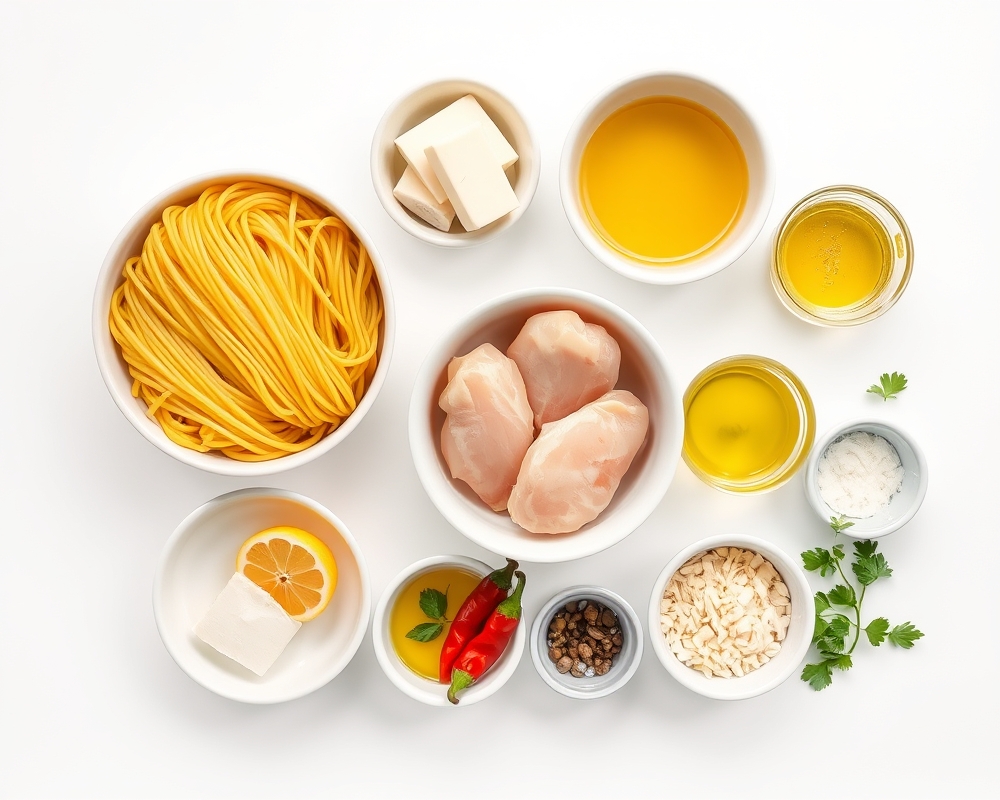 ingredients-de-la-recette-spaghetti-poulet-burrata