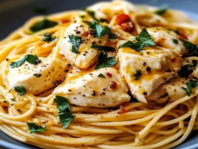 Délicieux Spaghetti Poulet Burrata Citronné