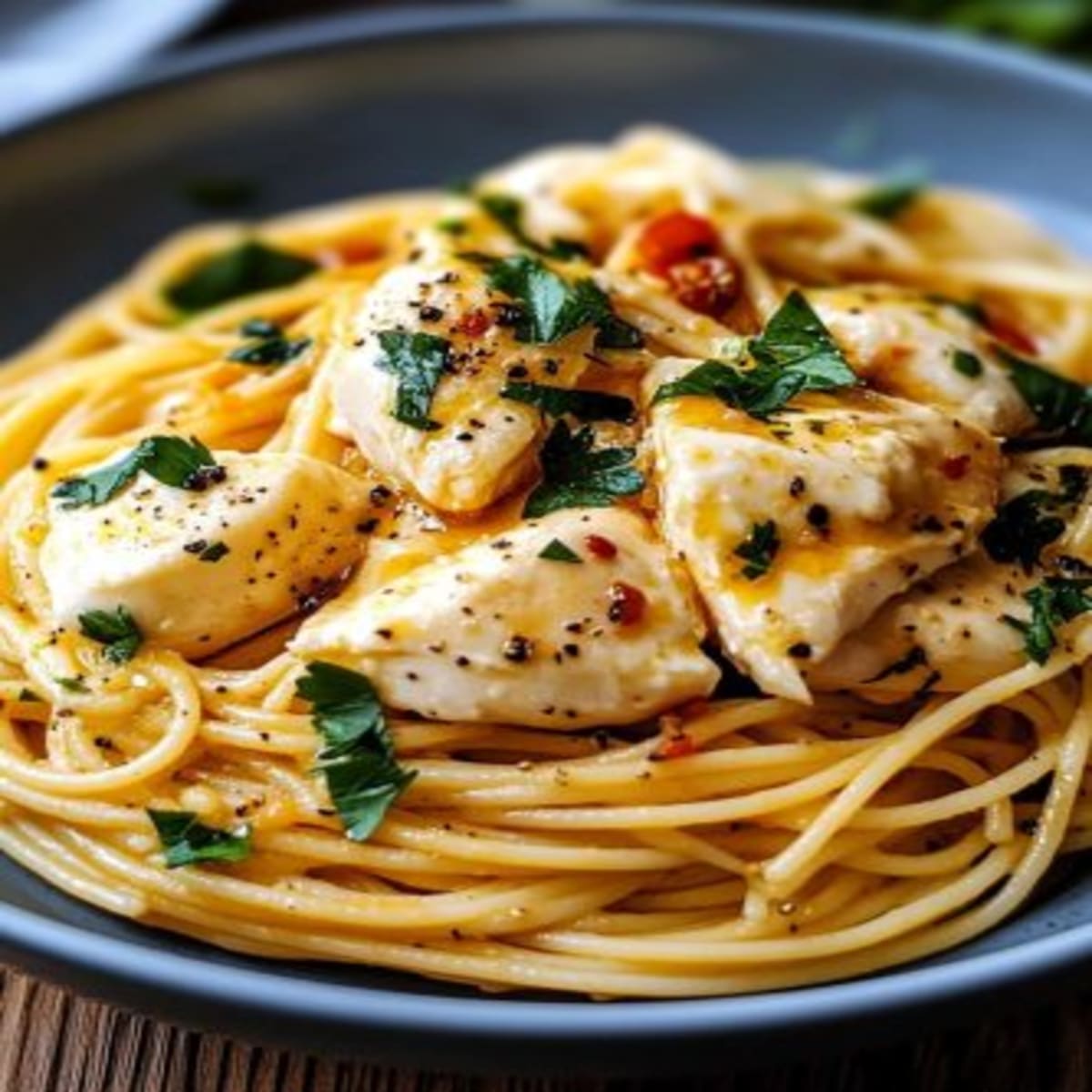 Spaghetti Poulet Burrata