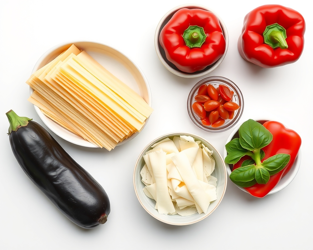 ingredients-de-la-recette-lasagne-legumes-savoureuse