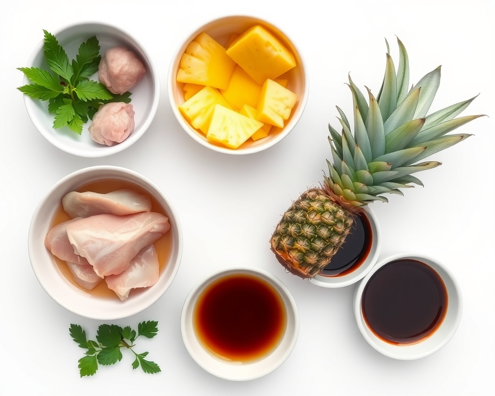 ingredients-de-la-recette-porc-ananas-grille