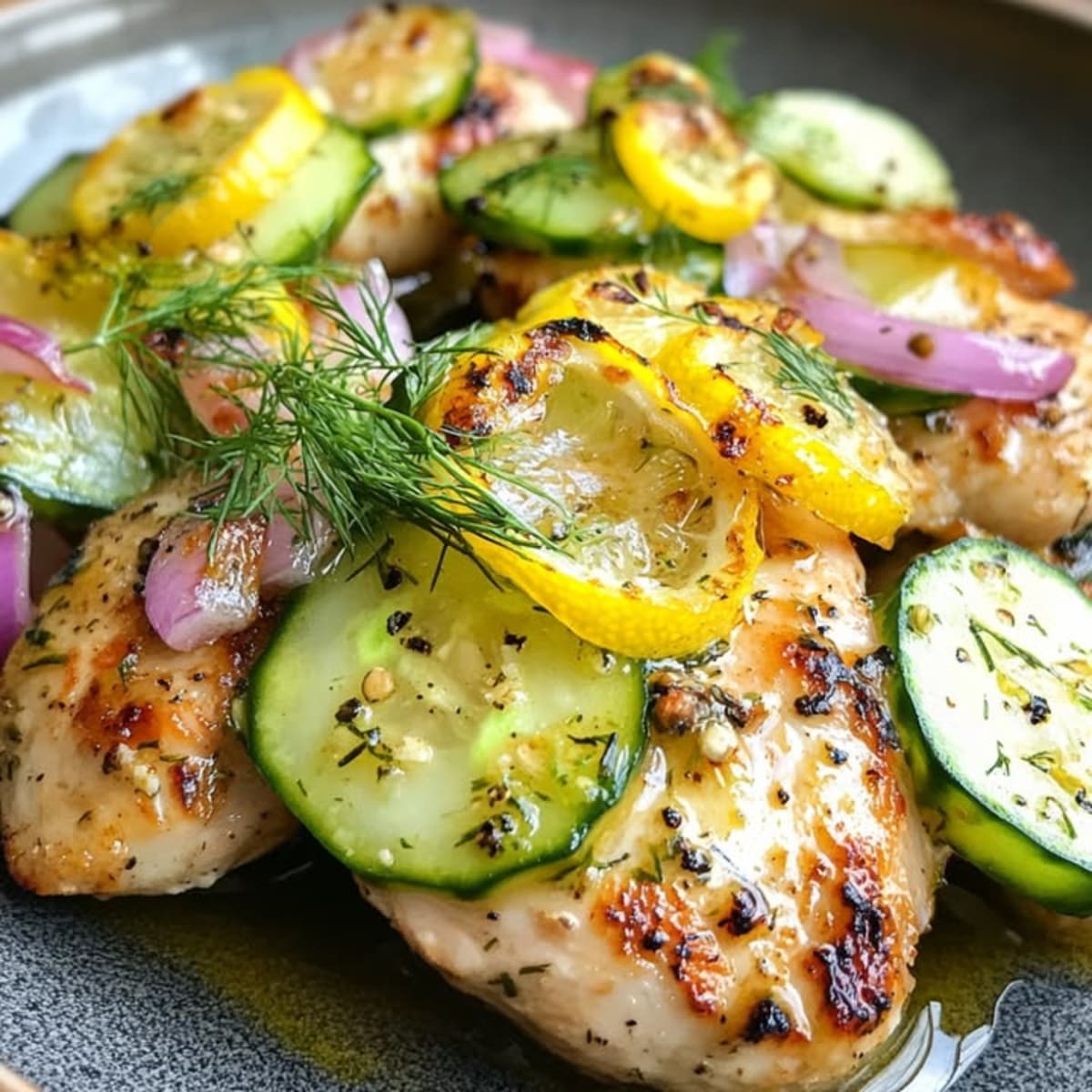 Poulet Citron Concombre Grillé