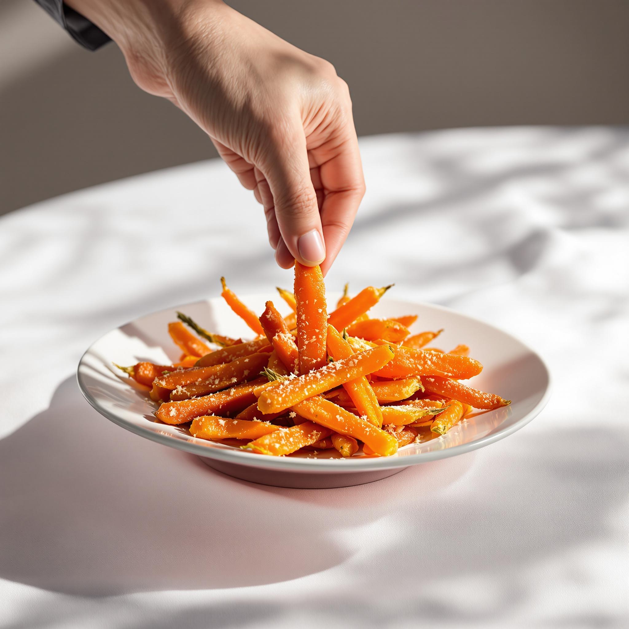 Bâtonnets de carottes croustillantes au parmesan 