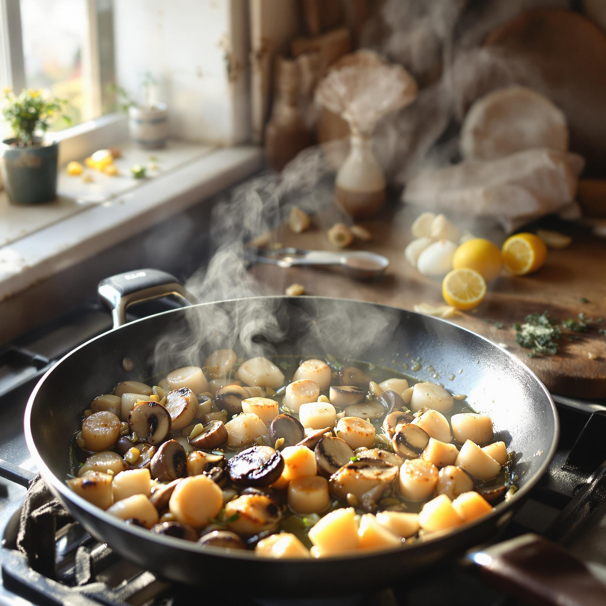 recette coquille saint-jacques à la bretonne champignons