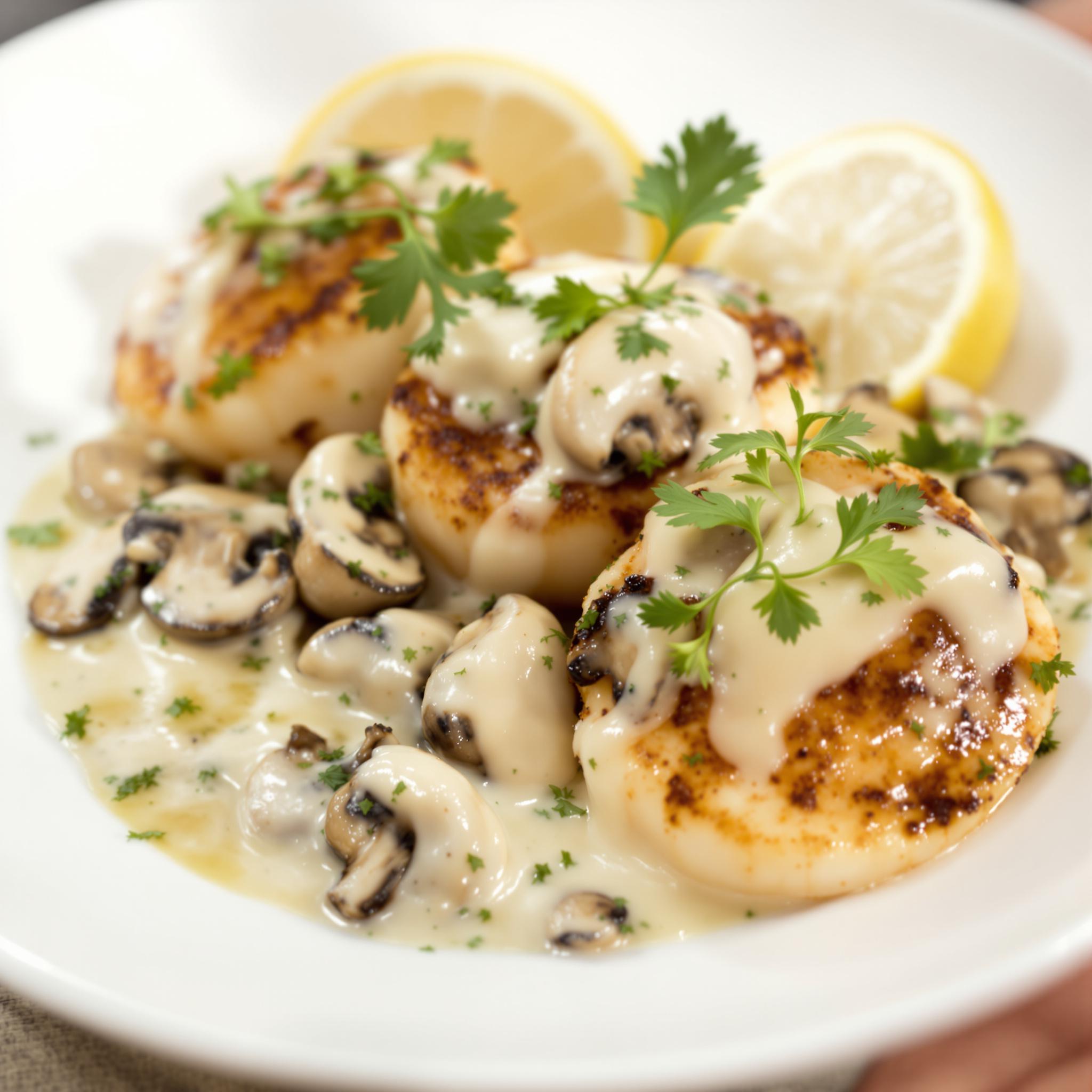 recette coquille saint-jacques à la bretonne champignons