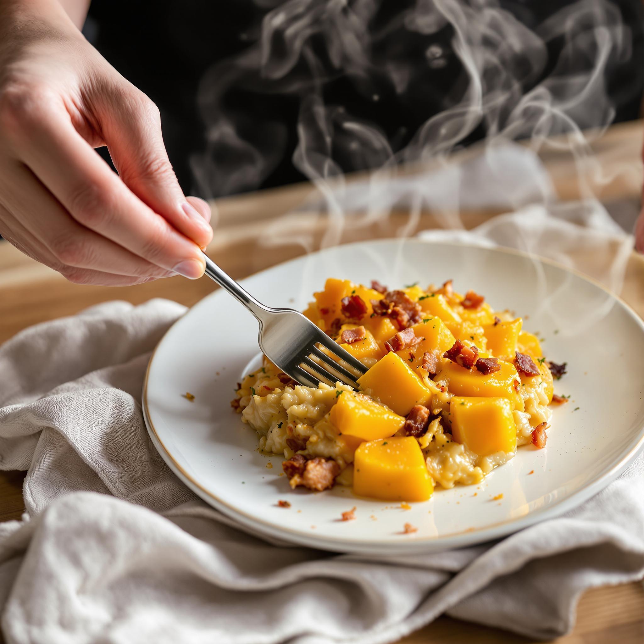 recette gratin butternut lardons