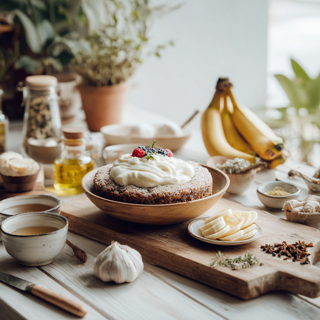 bowl cake banane
