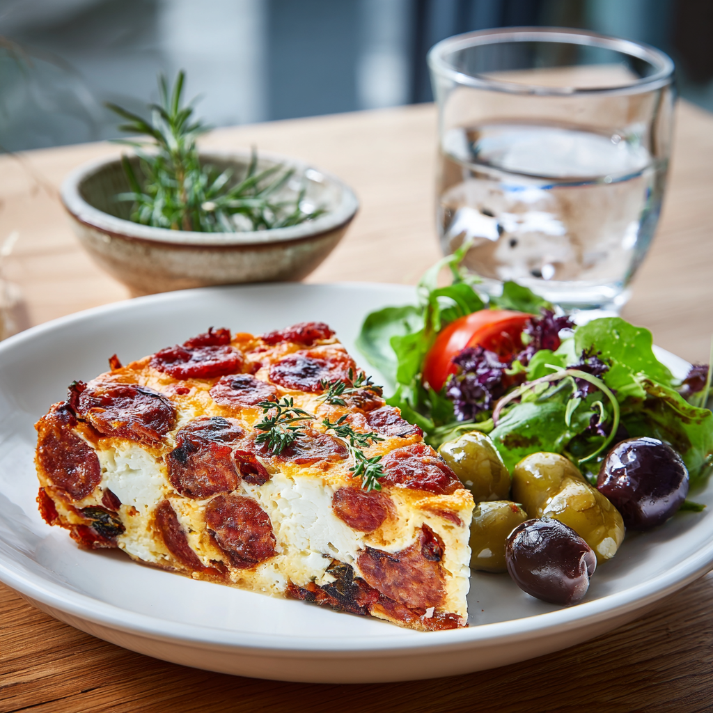 cake chorizo feta