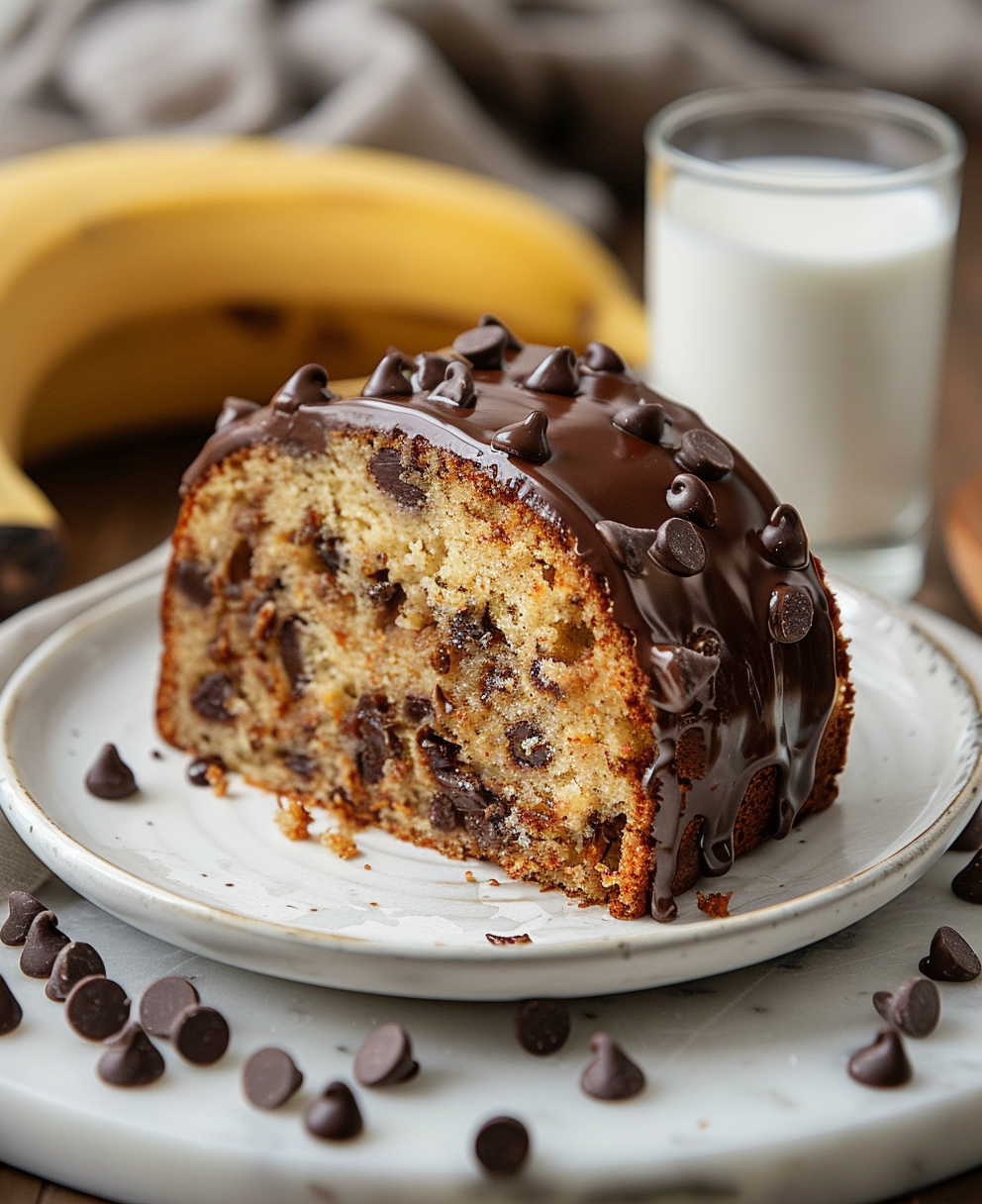 cake banane pépites de chocolat