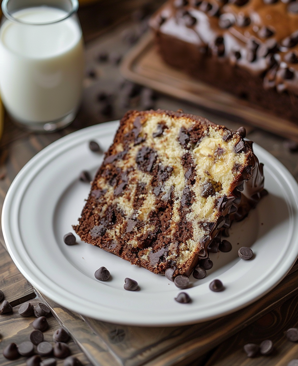 cake banane pépites de chocolat
