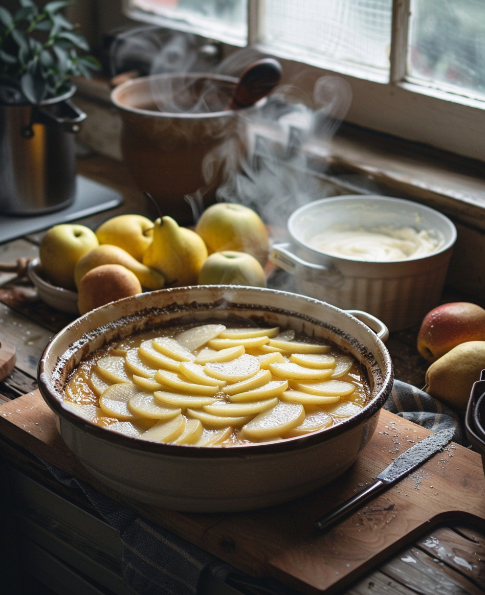 clafoutis aux poires et pommes