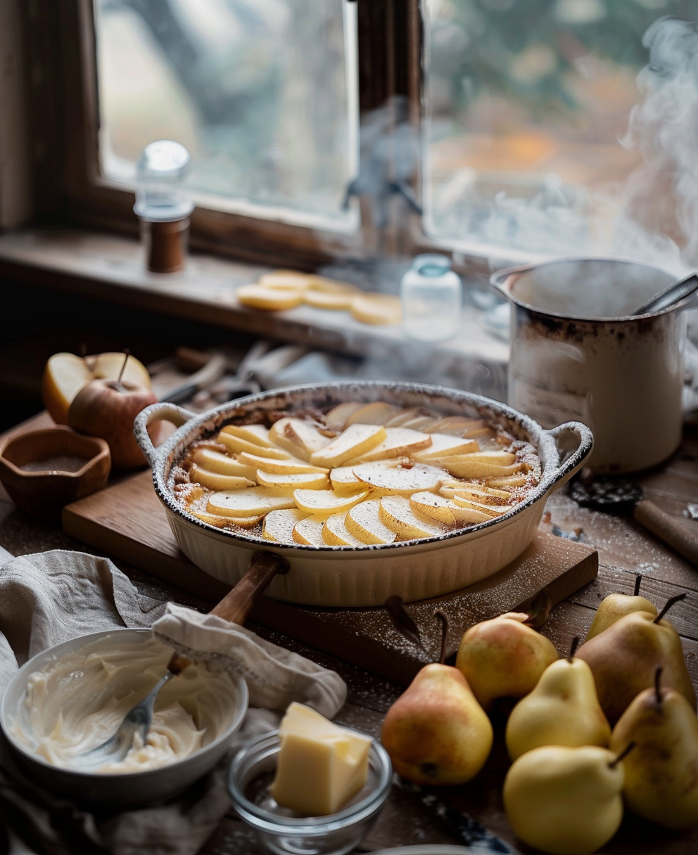 clafoutis aux poires et pommes