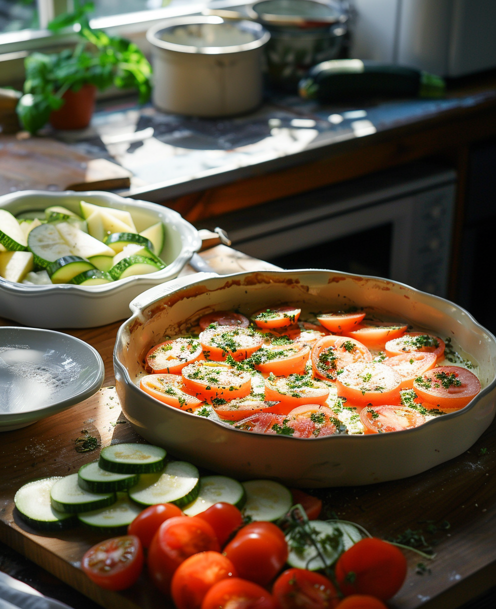 clafoutis tomates courgettes