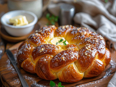 Brioche tressée au beurre : Recette facile et savoureuse