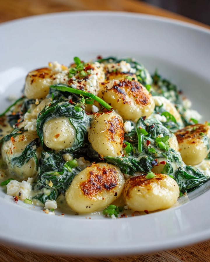 Gnocchis Crémeux Épinards Feta