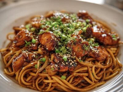 Nouilles Poulet Caramélisé : Recette Facile et Savoureuse
