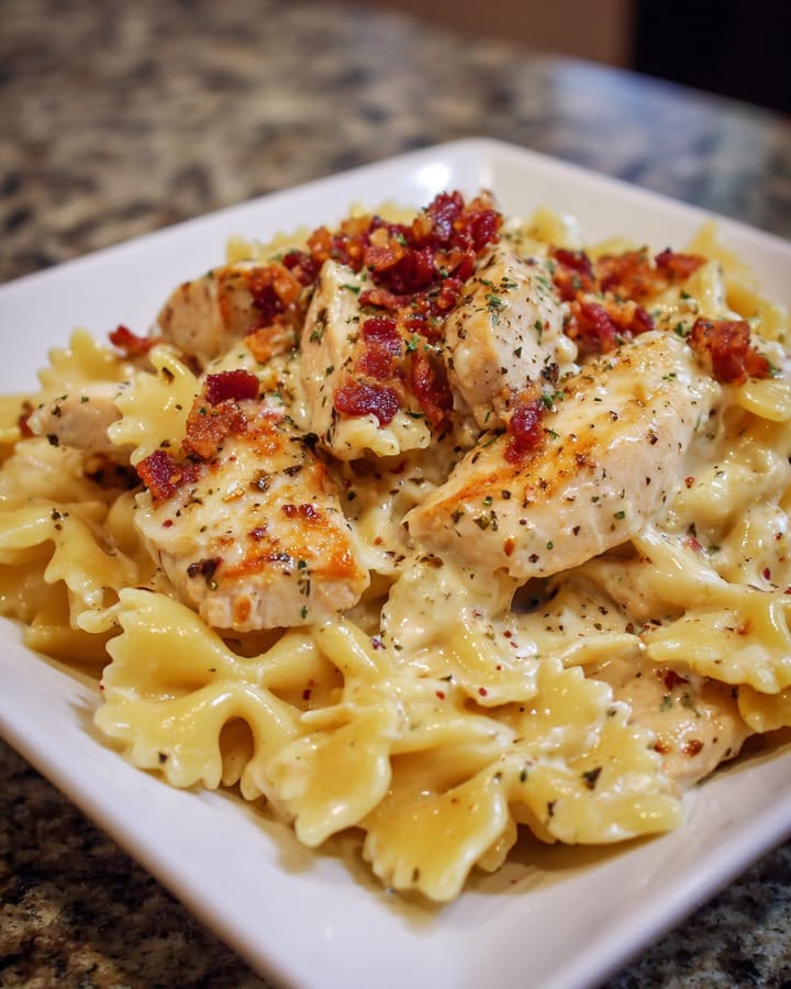 Pâtes Poulet Bacon : Recette Facile et Savoureuse en 30 Minutes 1 Pâtes Poulet Bacon