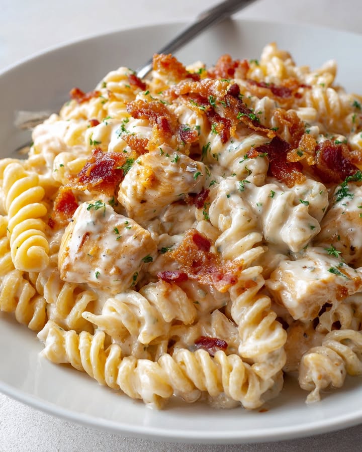 Pâtes Poulet Ranch : Recette Rapide et Savoureuse 1 Pâtes Poulet Ranch
