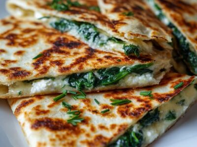 Quesadillas Épinards Feta : Recette Facile et Savoureuse