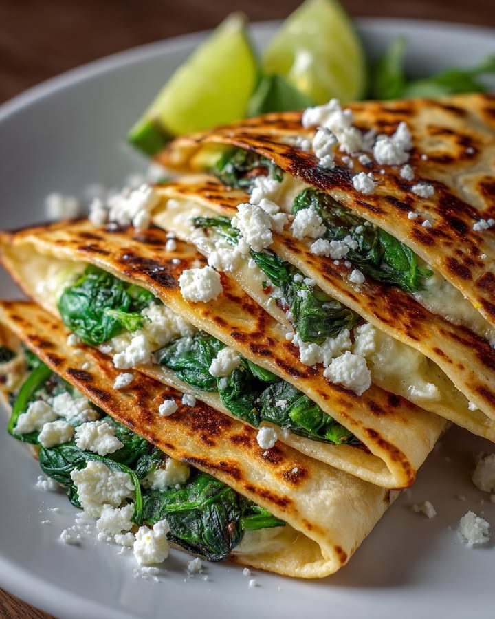 Quesadillas Épinards Feta : Recette Facile et Savoureuse 1 Quesadillas Épinards Feta