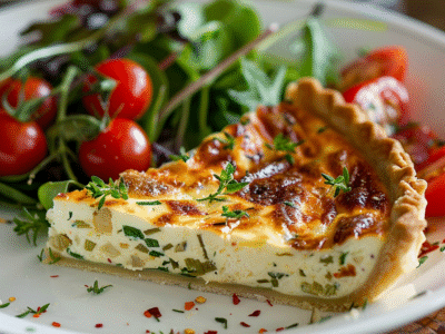 Quiche aux poireaux et chèvre : Recette facile et savoureuse